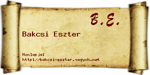 Bakcsi Eszter névjegykártya